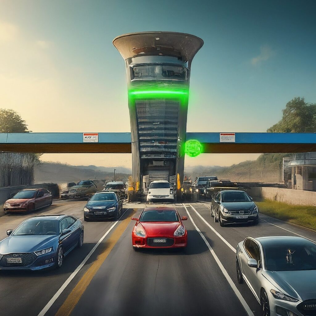 Toll plaza with gnss